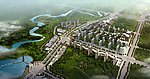 城市住宅区房地产规划鸟瞰图