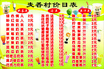 价目表