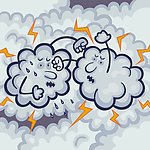 可爱乌云闪电表情