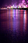 灯火阑珊海滨城市夜景