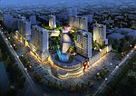 高档商业中心夜景效果图