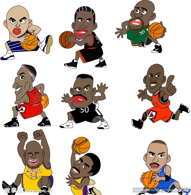 NBA球星小卡通