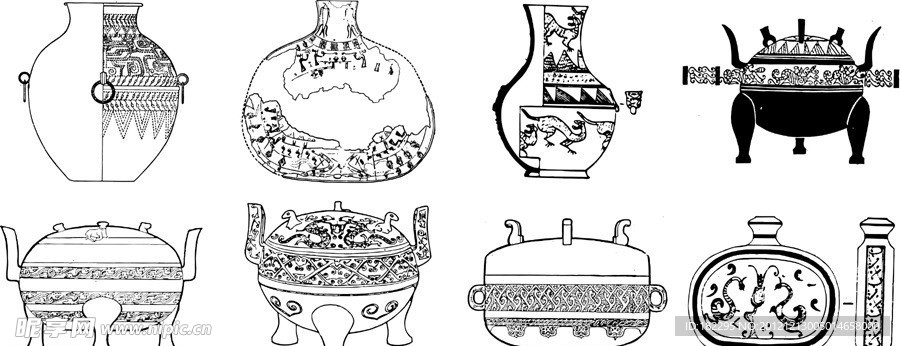 矢量 古典 器皿