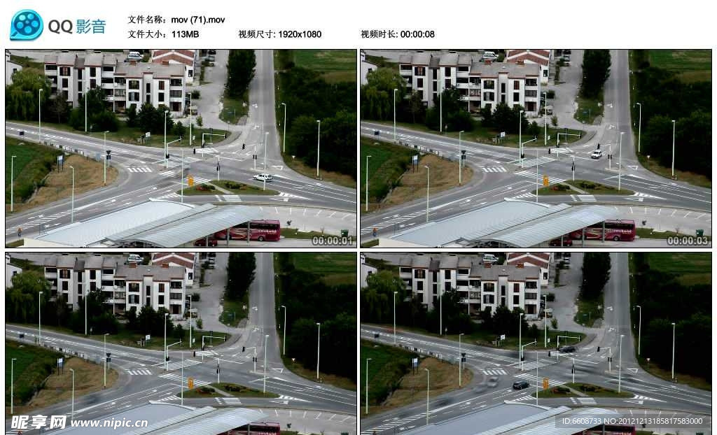 城市十字路口交通视频实拍素材