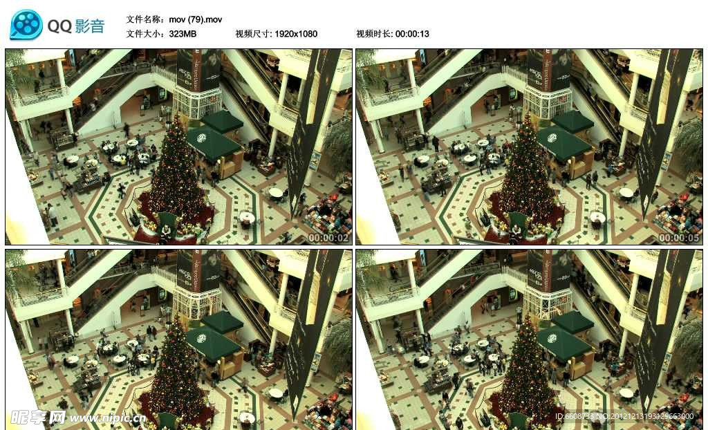 圣诞节酒店大堂视频实拍素材
