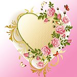 心形浪漫花纹边框