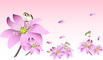 粉色花蝶