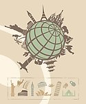 环球旅行背景