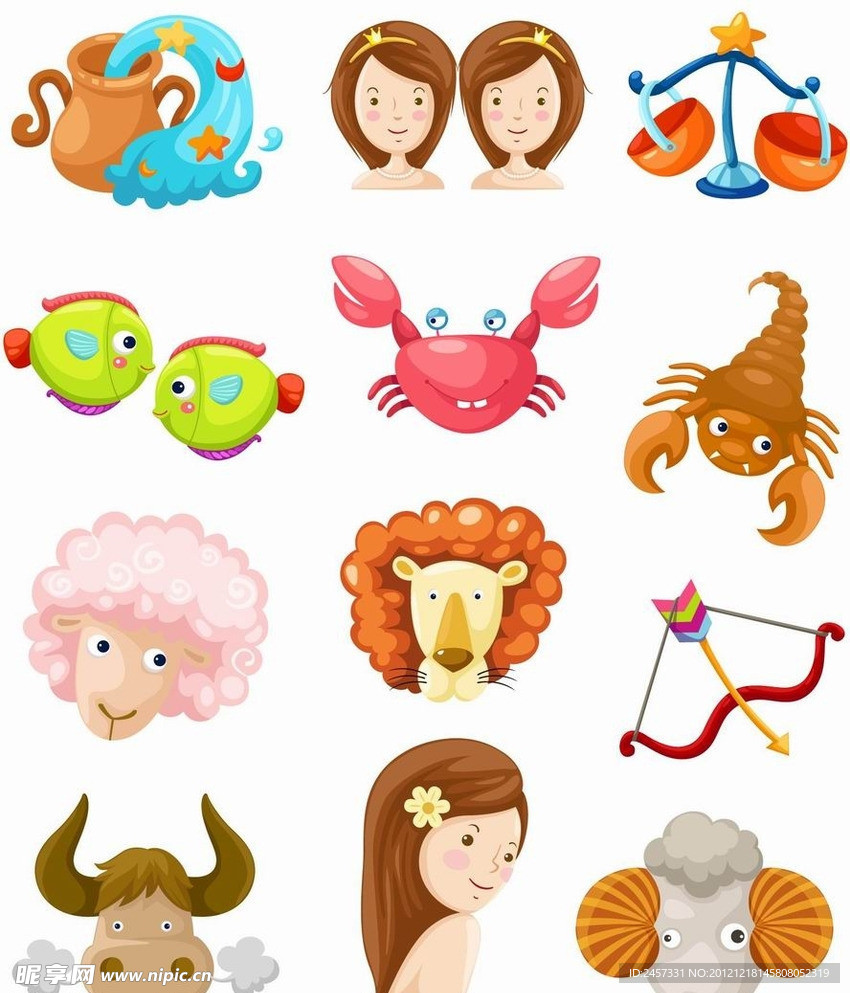卡通十二星座