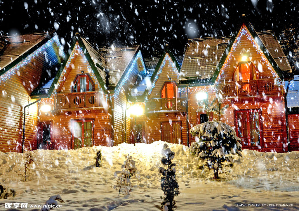 雪夜圣诞背景