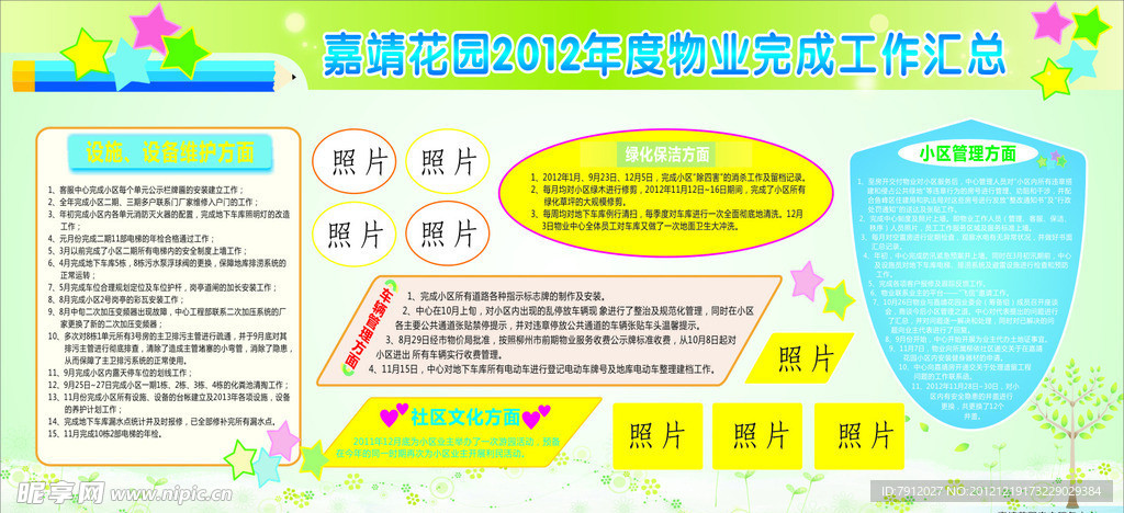 小区物业板报