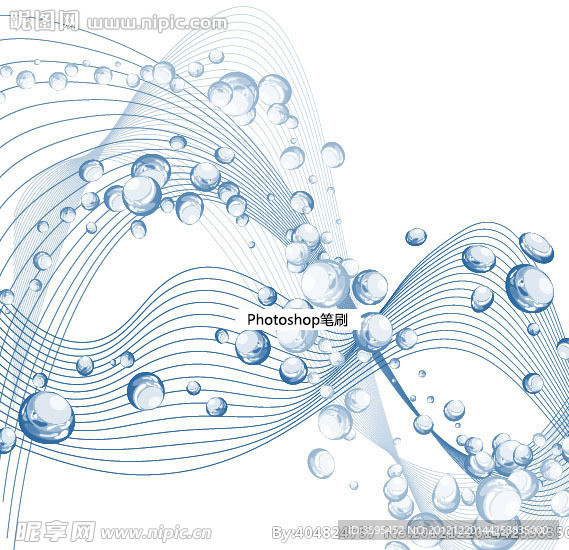 线条水珠组合ps笔刷