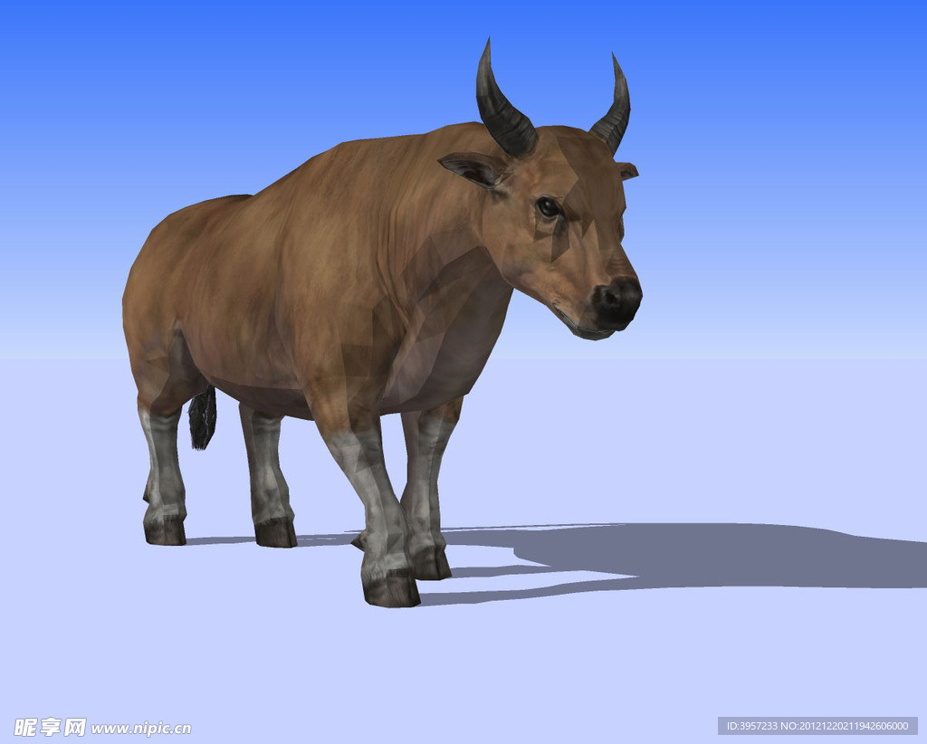 黄牛精细3D模型