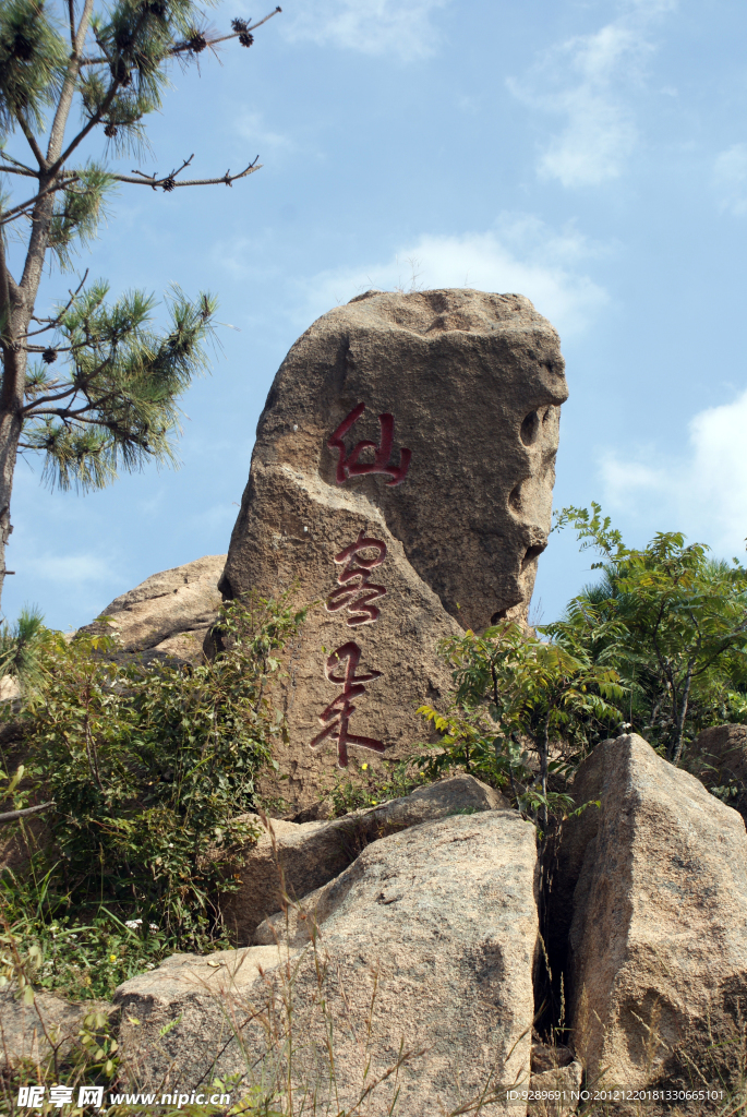 苍松巨石