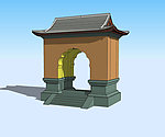 宫门精细3D模型