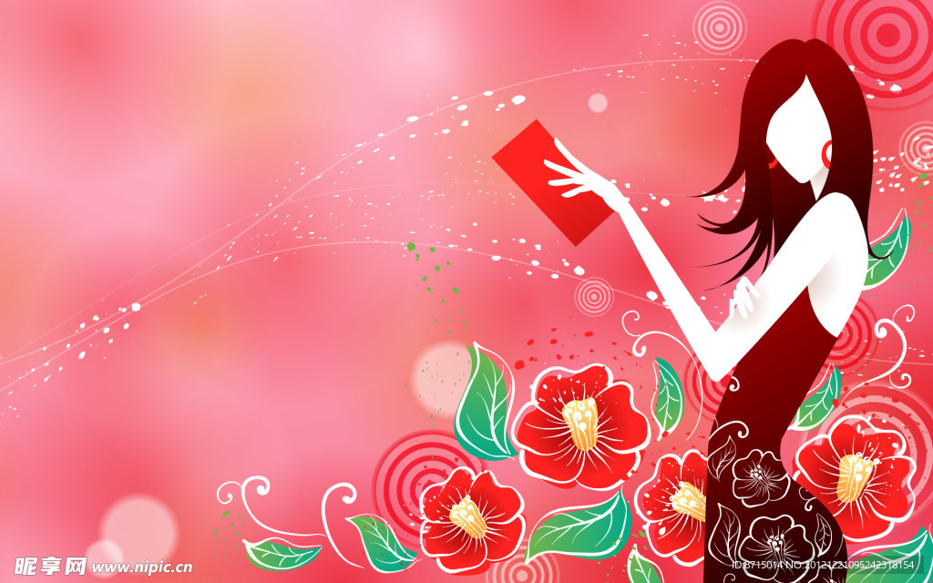 花朵美女
