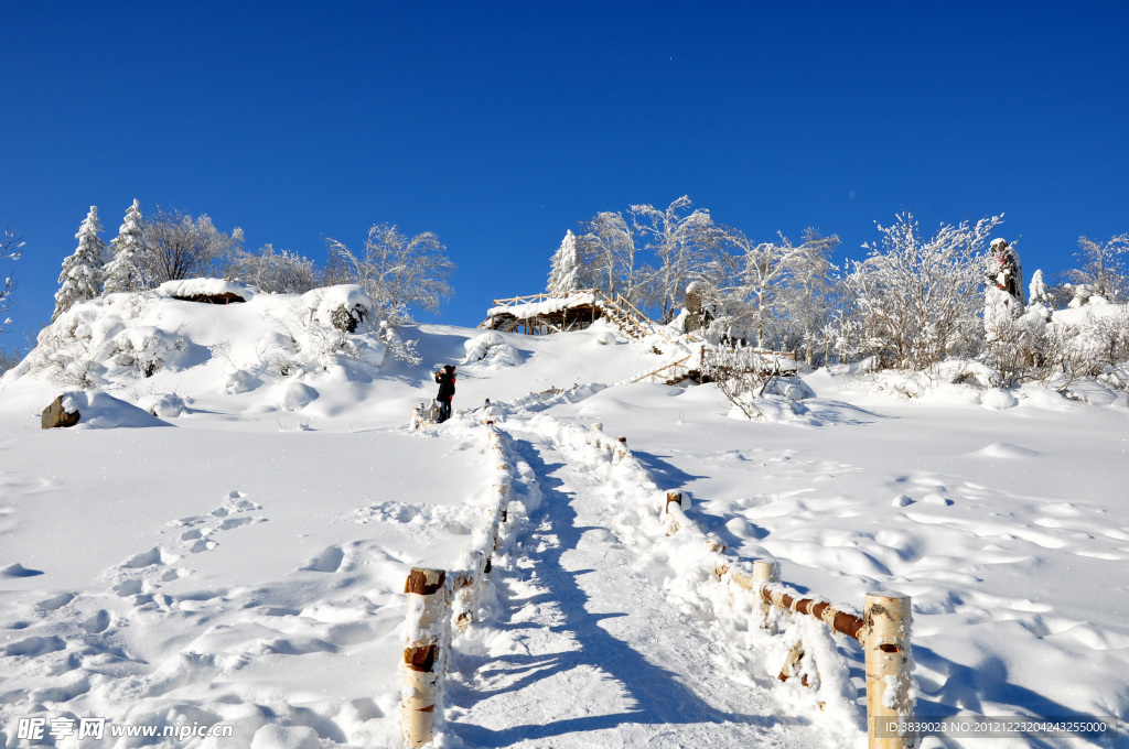 小山雪景