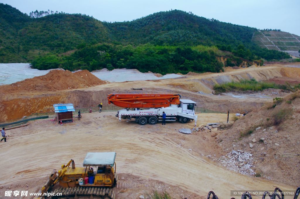 建筑工地 山水美丽