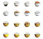 一碗米饭 瓷碗 青花瓷碗 金碗