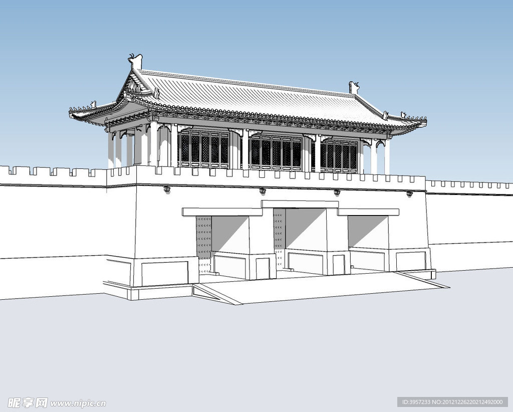 城门3D模型