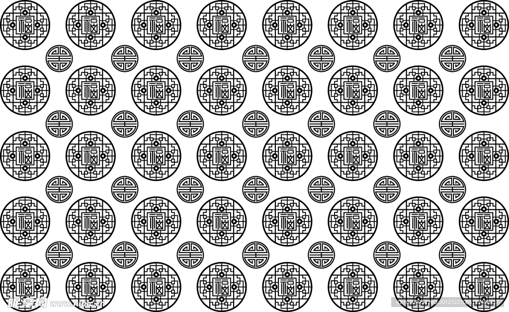 传统窗格福字