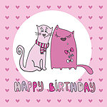 可爱小狗小猫生日素材