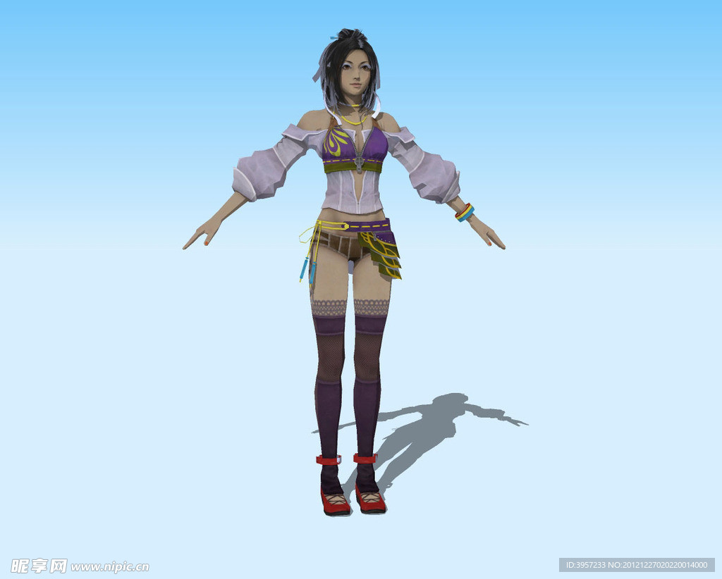 游戏美女精细3D模型