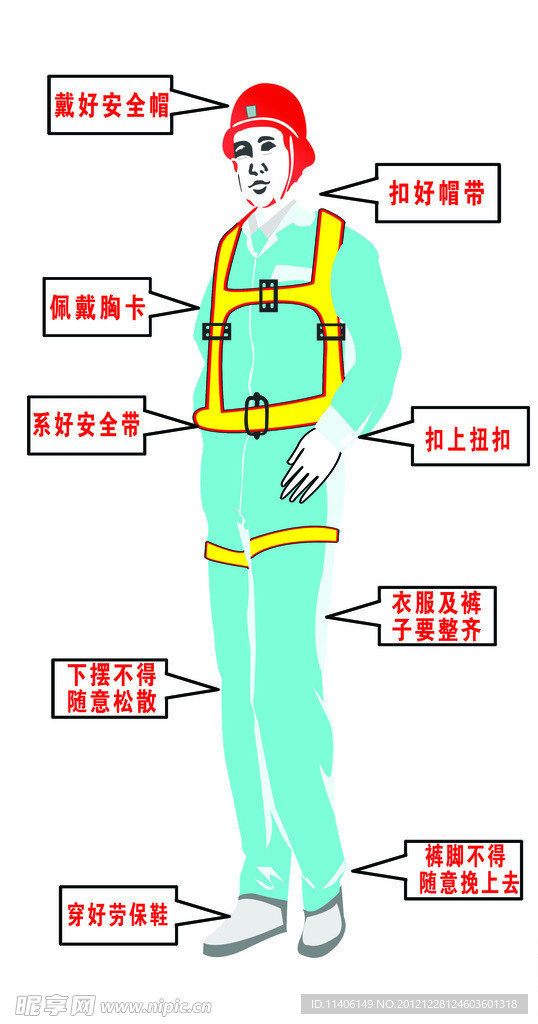 安全帽佩解说图