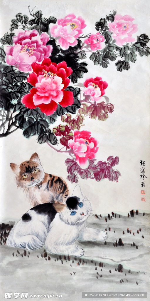 牡丹猫咪