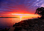 夕阳海岸风光