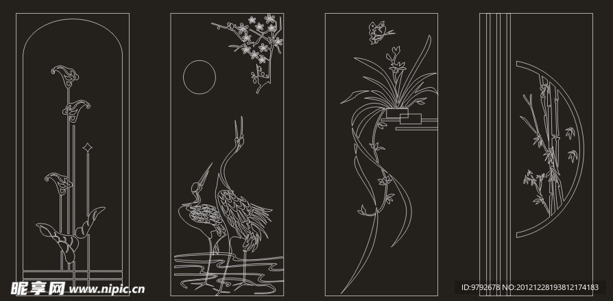 移门 窗花 古典 移门