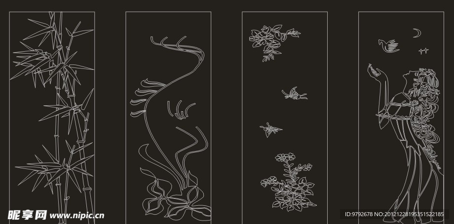 雕刻 窗花 古典 移门