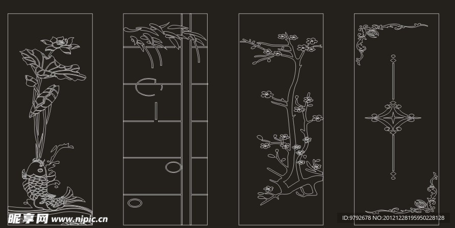 雕刻 窗花 古典 移门