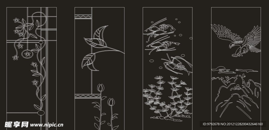 雕刻 窗花 古典 移门