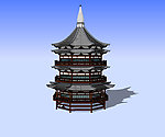 八角阁3D模型