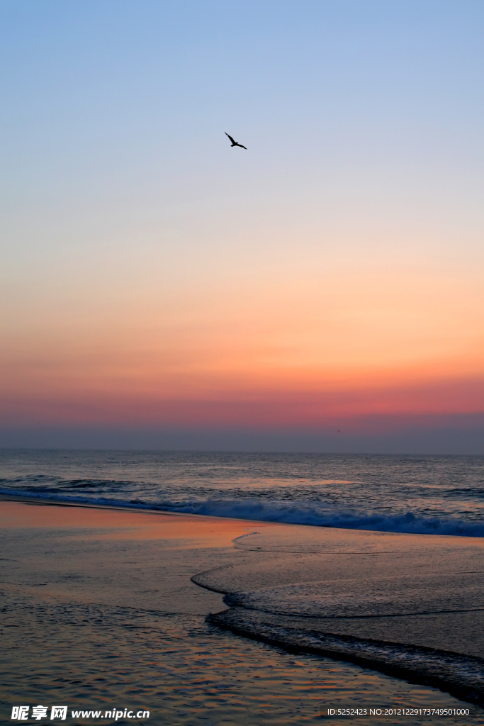 夕阳海滩