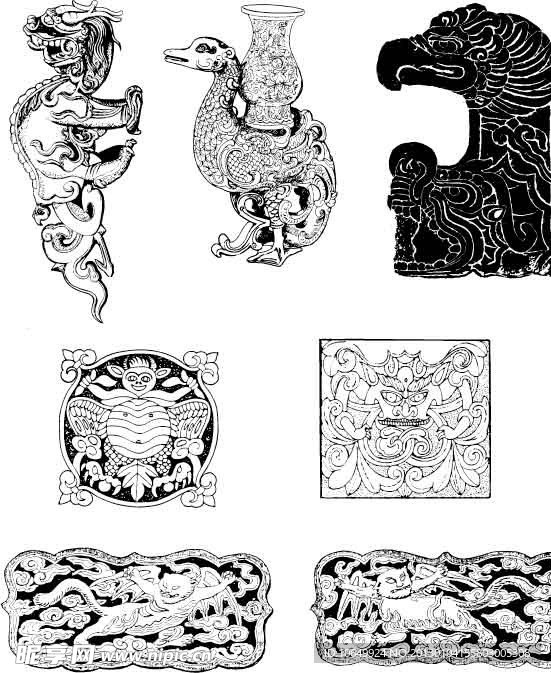 动物 兽 古典花纹