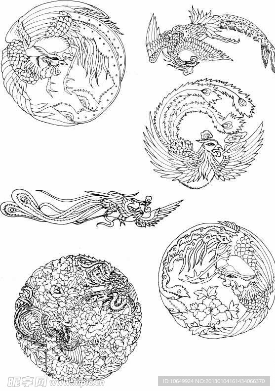 凤纹 古典凤纹 花纹 古典原素