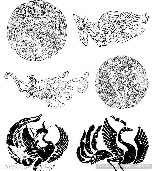 凤纹 古典凤纹 花纹 古典原素