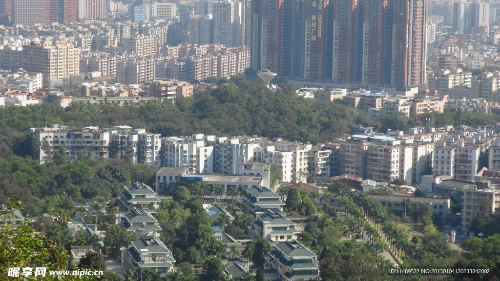 鸟瞰高楼大厦