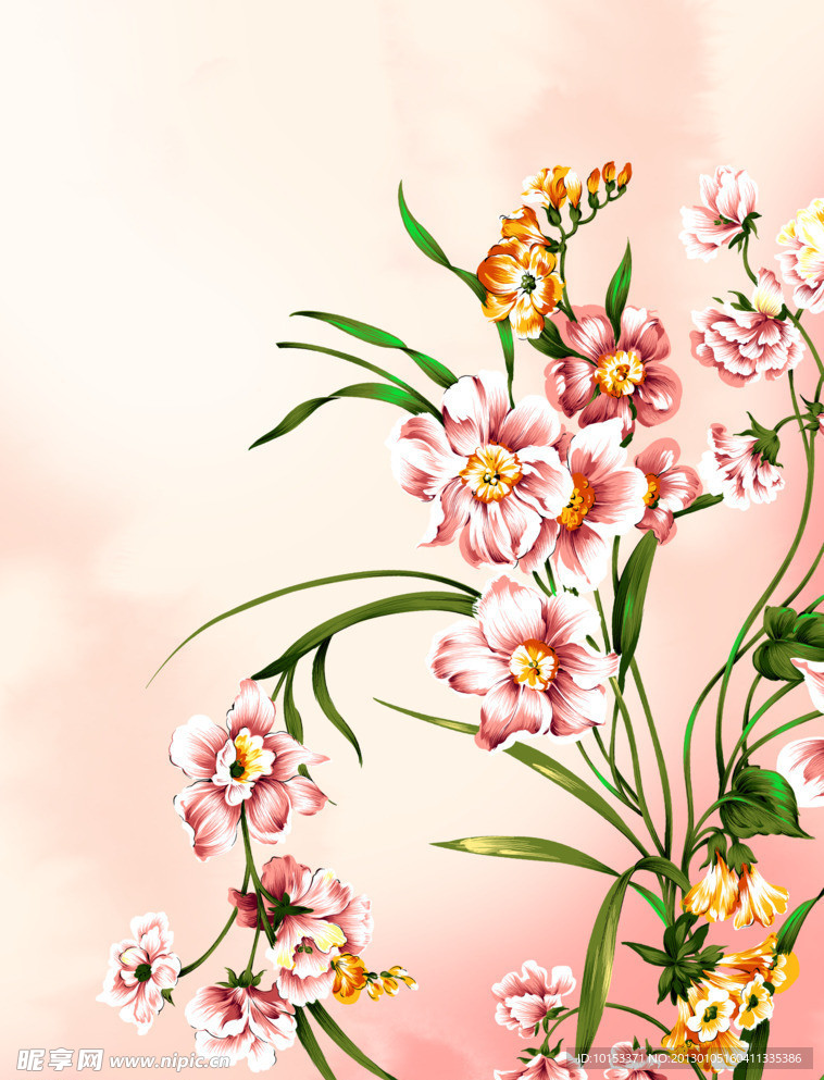 粉色花卉
