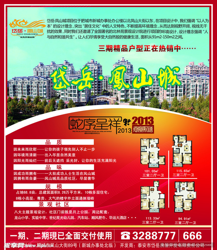 岱岳房地产宣传单海报