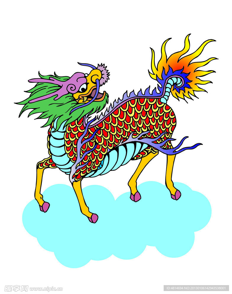 卡通 动物 麒麟