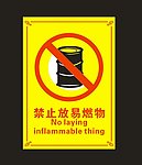 禁止放易燃物