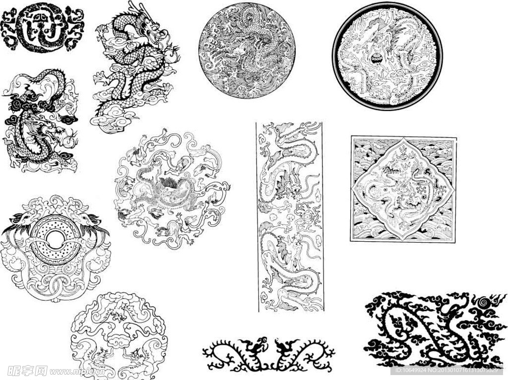 龙纹 传统图案 古典图案