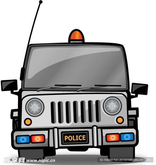 卡通警车