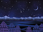 山脉傍晚的夜空