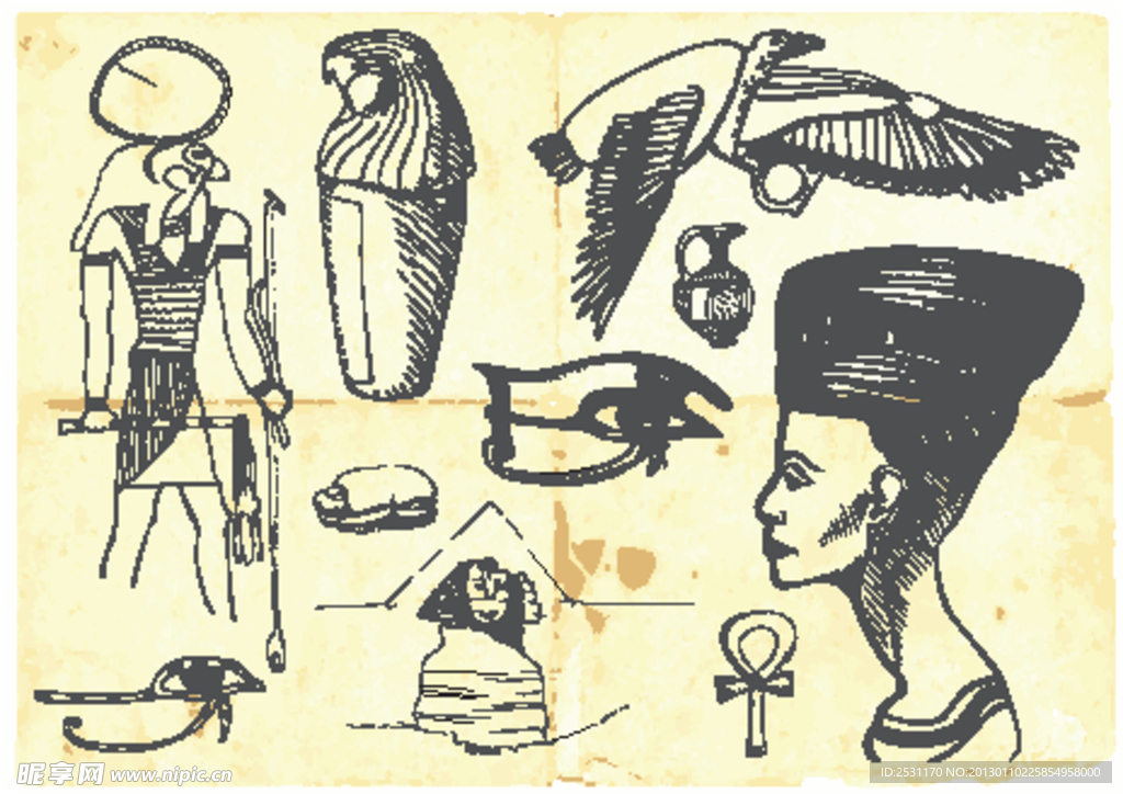 手绘古埃及插图