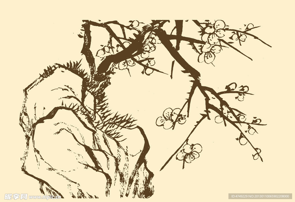 芥子园画谱 梅花