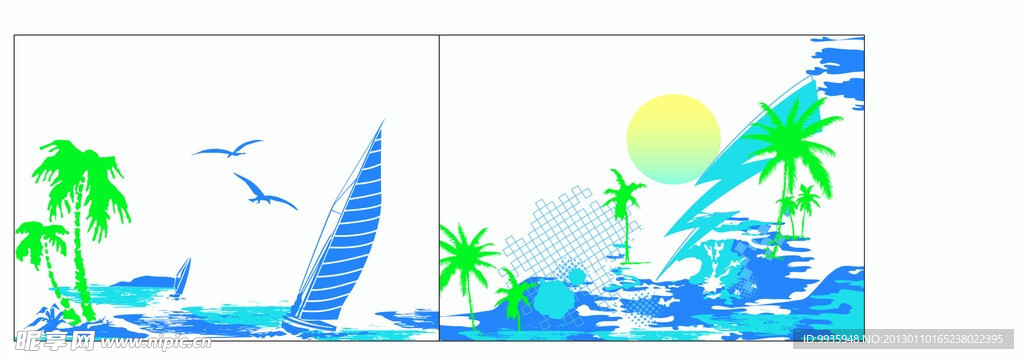 卡通 海边